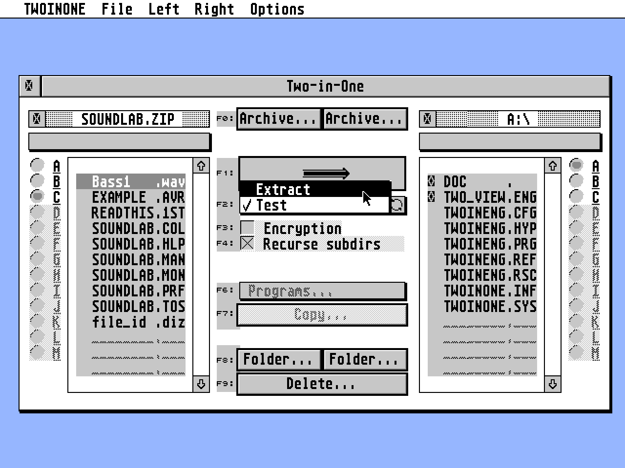 Two-in-One atari screenshot